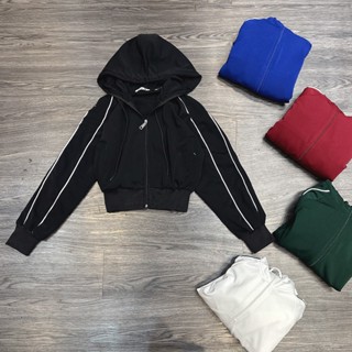 ÁO KHOÁC CÓ MỦ chất umi fom thể thao_A 2405_chân ngắn BTQ