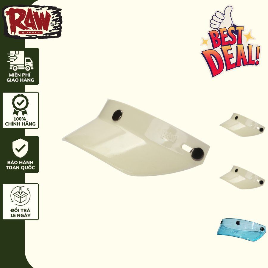 Mái che gắn mũ bảo hiểm Raw Round chính hãng - ArrowShop