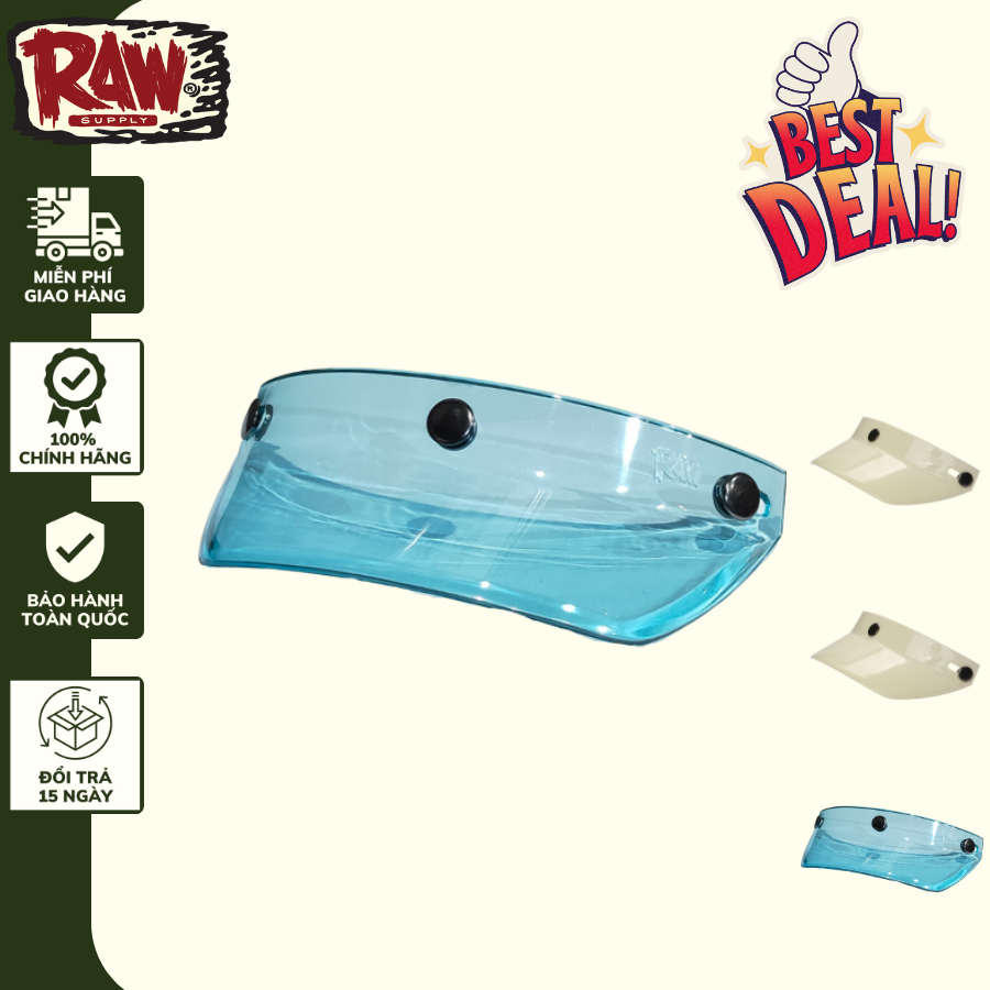 Mái che gắn mũ bảo hiểm Raw Round chính hãng - ArrowShop