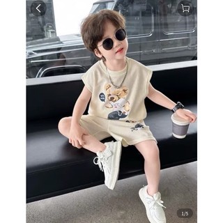 Bộ ba lỗ tổ ong gấu trượt ván bé trai