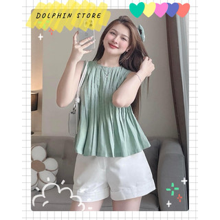 - Set áo babydoll kèm quần short bigsize - Set đồ đi biển bigsize