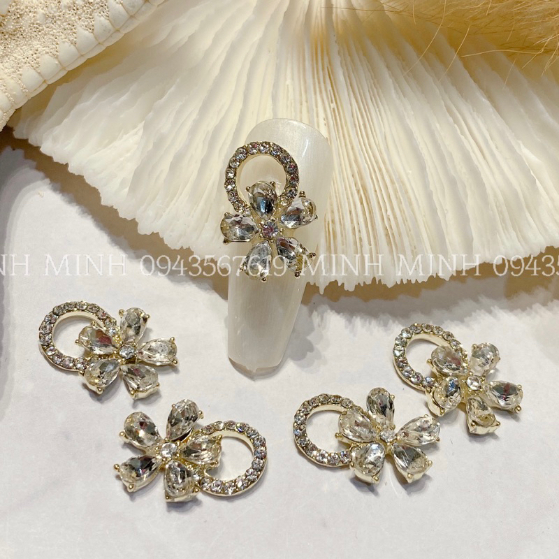 Charm Nail Hình Hoa Lá, Charm Đính Móng Kim Loại Hình Hoa