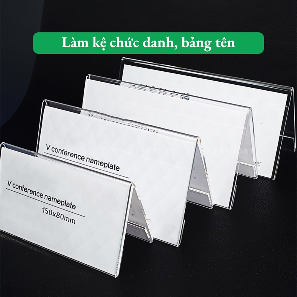Kệ menu Mica chữ A để bàn, kệ chức danh mica biển tên đại biểu, bảng tên menu bảng giá để bàn 2 mặt MS92550
