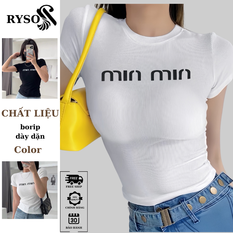 Áo Thun Form Ôm Body Cổ Vuông Tròn Tay Ngắn In Hình, Áo Babytee Ôm Kiểu Sexy Basic Dễ Phối  RYSO FASHION