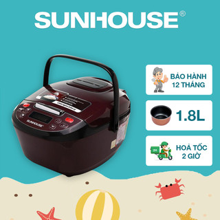 Nồi cơm điện tử 1.8L SUNHOUSE SHD8909 - Sử dụng 4 đến 6 người ăn, bảo hành 12 tháng