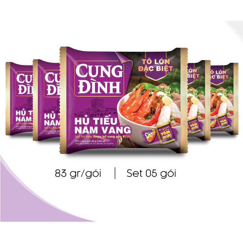 Combo 5 Gói hủ tiếu nam vang Cung đình 83g