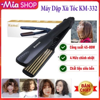  Máy Dập Xù Tóc Bản To Kemei 332 Máy Làm Tóc 4 Mức Nhiệt Độ Máy Bấn Tóc Gợn Sóng Tạo Kiểu Tóc Dụng Cụ Tảo Kiểu Tóc 