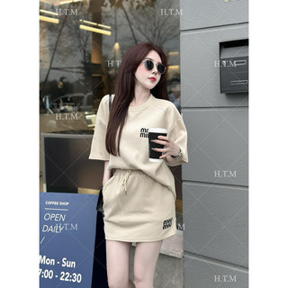Set Miu 2 món áo phông kèm chân váy chữ A