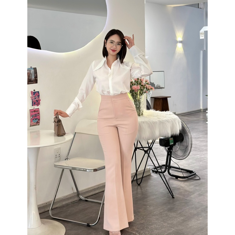 Quần ống loe nhẹ dài 105cm The Layla