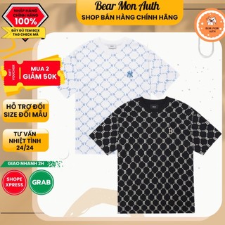 Áo phông mlb diamond monogram boston red sox 3atsm4023 màu đen thêu chữ b màu trắng thêu logo ny