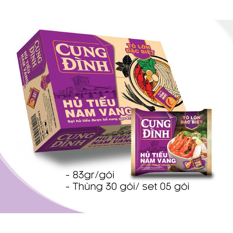 Combo 5 Gói hủ tiếu nam vang Cung đình 83g
