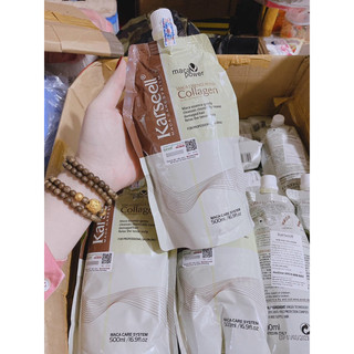Kem ủ tóc Karseell Maca Power Collagen 500ml phục hồi hư tổn Hấp ủ tóc thẳng mượt bổ xung collagen