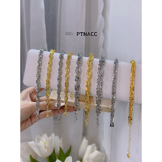 Các mẫu lắc tay xoắn lá, lắc xoắn hoa mai xi bạch kim nhiều size, điều chỉnh kích thước theo size tay .PTNACC.