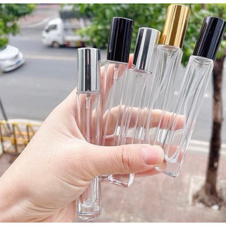 combo 10 Chai chiết nước hoa 10ml Thuỷ tinh ( vuông-tròn ,nắp đen/vàng/bạc)