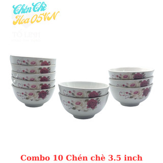 Combo 10 Chén Mắm Sứ Hoa Hảo Cảnh Việt Nam,Set 10 Bát Mắm Sứ Hoa Việt Nam Hảo Cảnh