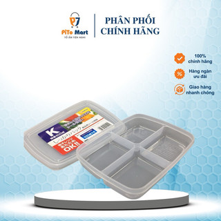 Hộp Đựng Thực Phẩm Nakaya Chia 4 Ngăn Nắp Dẻo