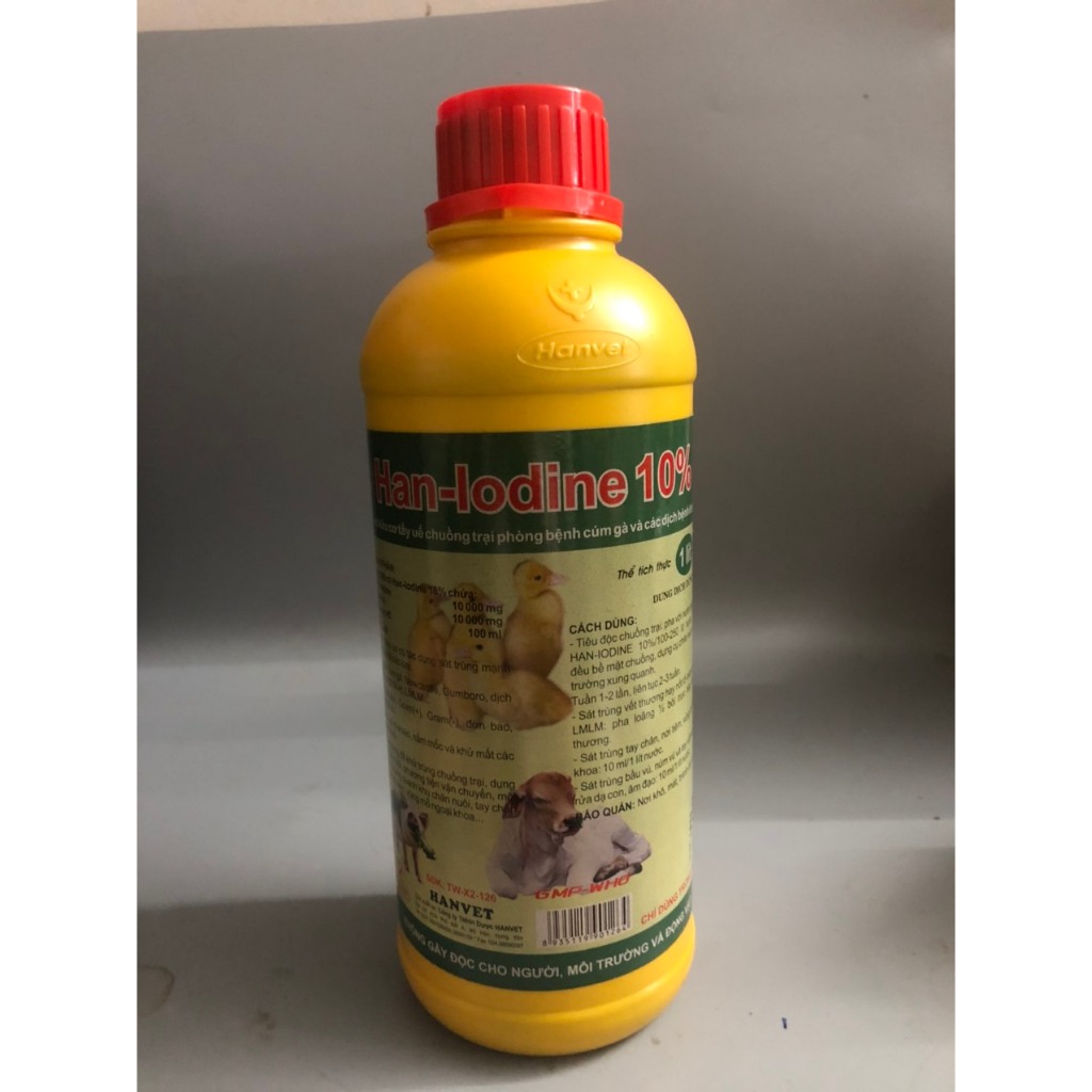 Han Iodine/Han-Iodine/ Han iodin (1lít/chai) dùng khử khuẩn chuồng trại dùng trong chăn nuôi
