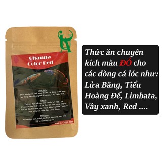 Thức ăn cám kích màu cho cá lóc (Vẩy Rồng, Nữ Hoàng, Vây Xanh,...)