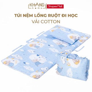 Túi Nệm Lồng Ruột Bông Cho Bé Đi Học Khang Home - Chần Bông Thiên Nhiên, Tiện Lợi, Say Giấc An Toàn