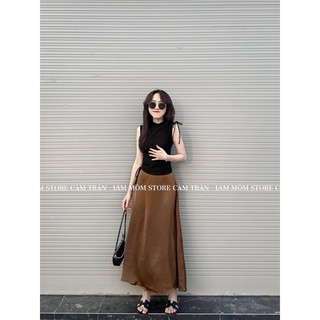 Timei Skirt-chân váy dài lụa IAM MÓM-siêu tôn dáng