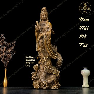 Đức Nam Hải Bồ Tát - Quan Âm đứng Rồng - Tượng Đồng Thờ Cúng