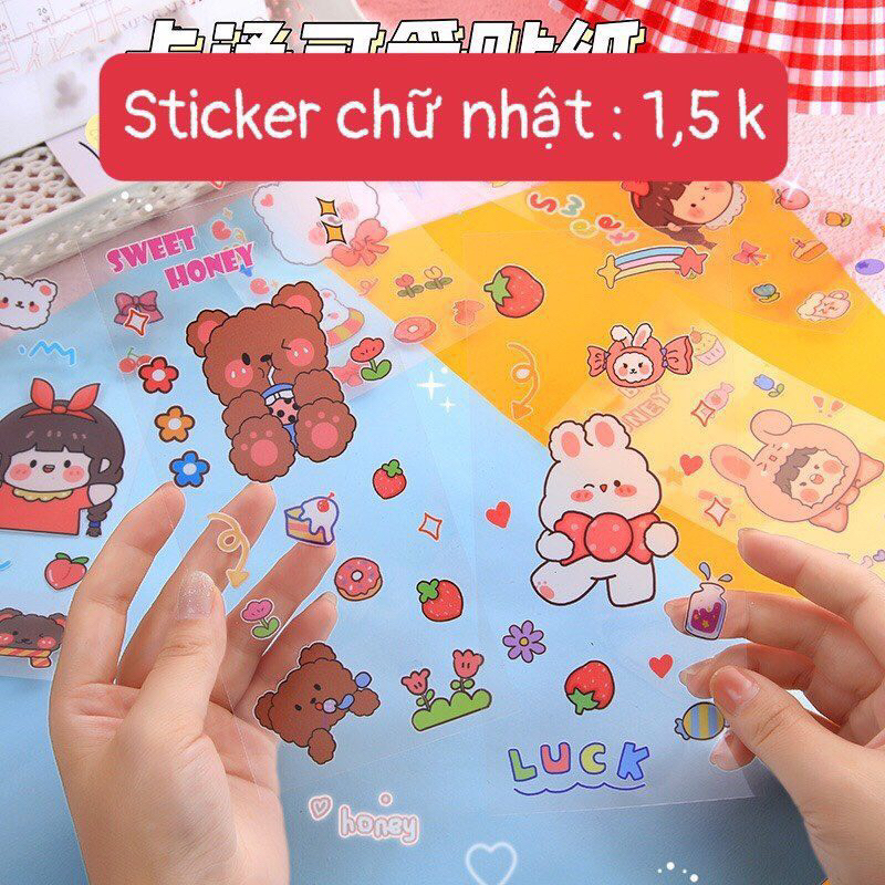sticker chữ nhật
