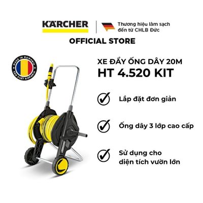 (Sản xuất Romania) Xe đẩy ống dây cấp nước di đông kèm guồng Karcher HT 4.520 - ống dây 20m 3 lớp cao cấp