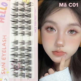 Mi giả tách sợi mỏng nhẹ (tặng kèm keo,nhíp)C01  phù hợp makeup nhẹ nhàng hàng ngày