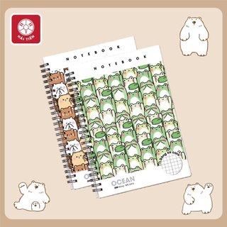 HẢI TIẾN Sổ lò xo bìa bồi cao cấp Ocean - A5, B5 - Dòng kẻ caro 5x5mm