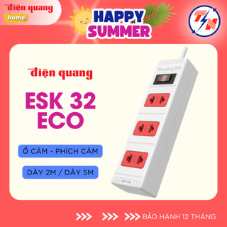 Ổ cắm Điện Quang ECO ĐQ ESK 32 ECO (3 lỗ 2 chấu) - Hàng chính hãng