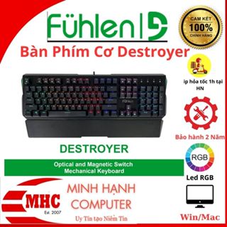Bàn Phím Cơ Gaming Led RGB 7 màu Rainbow Fuhlen Destroyer ( D ) - Bảo Hành Chính Hãng 2 Năm