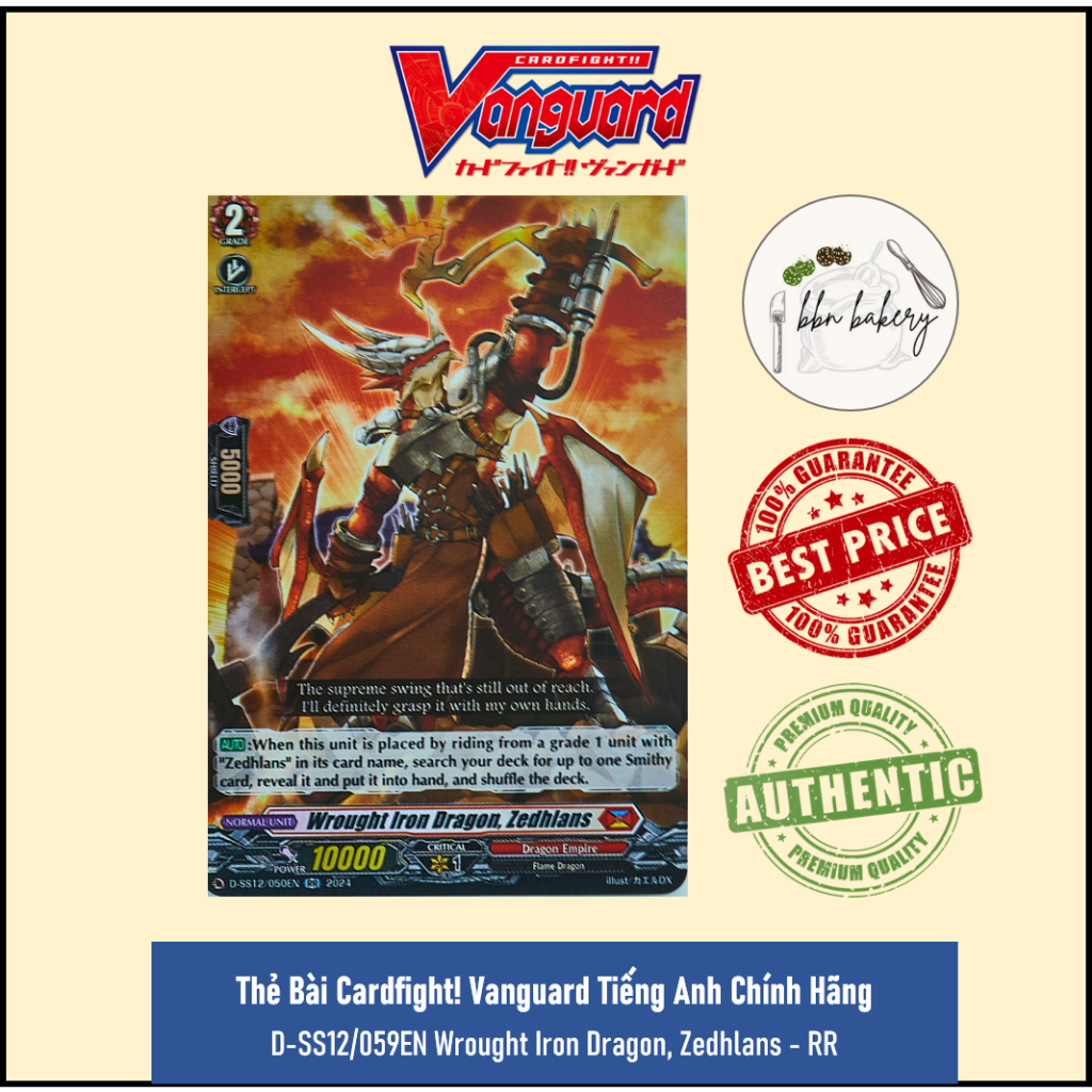 Thẻ Bài Vanguard Chính Hãng Bushiroad Tiếng Anh: D-SS12/059EN Wrought Iron Dragon, Zedhlans - RR