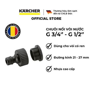 [Sản xuất Romania] Đầu nối vòi nước có ren G 3/4 với bộ giảm ren G 1/2 - Phù hợp vòi nước có ren đường kính 21 - 27mm