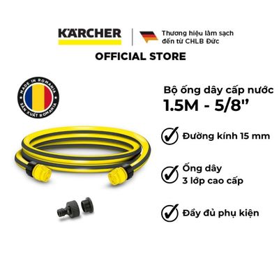 [Sản xuất Romania] Dây cấp nước Karcher 1.5m 3 lớp cao cấp - đường kính ống 5/8'' tương đương 15 mm