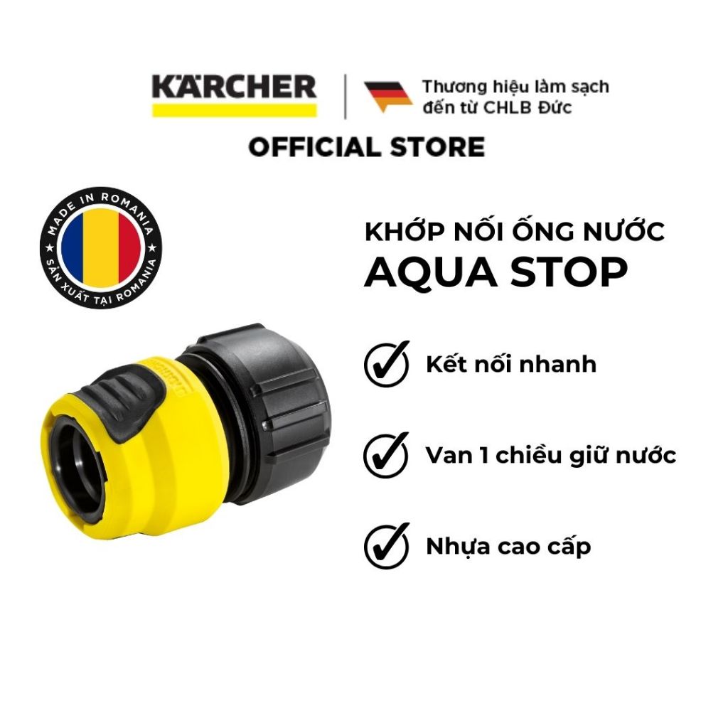 [Sản xuất Romania] Khớp nối ống dẫn nước van 1 chiều Aquastop Karcher