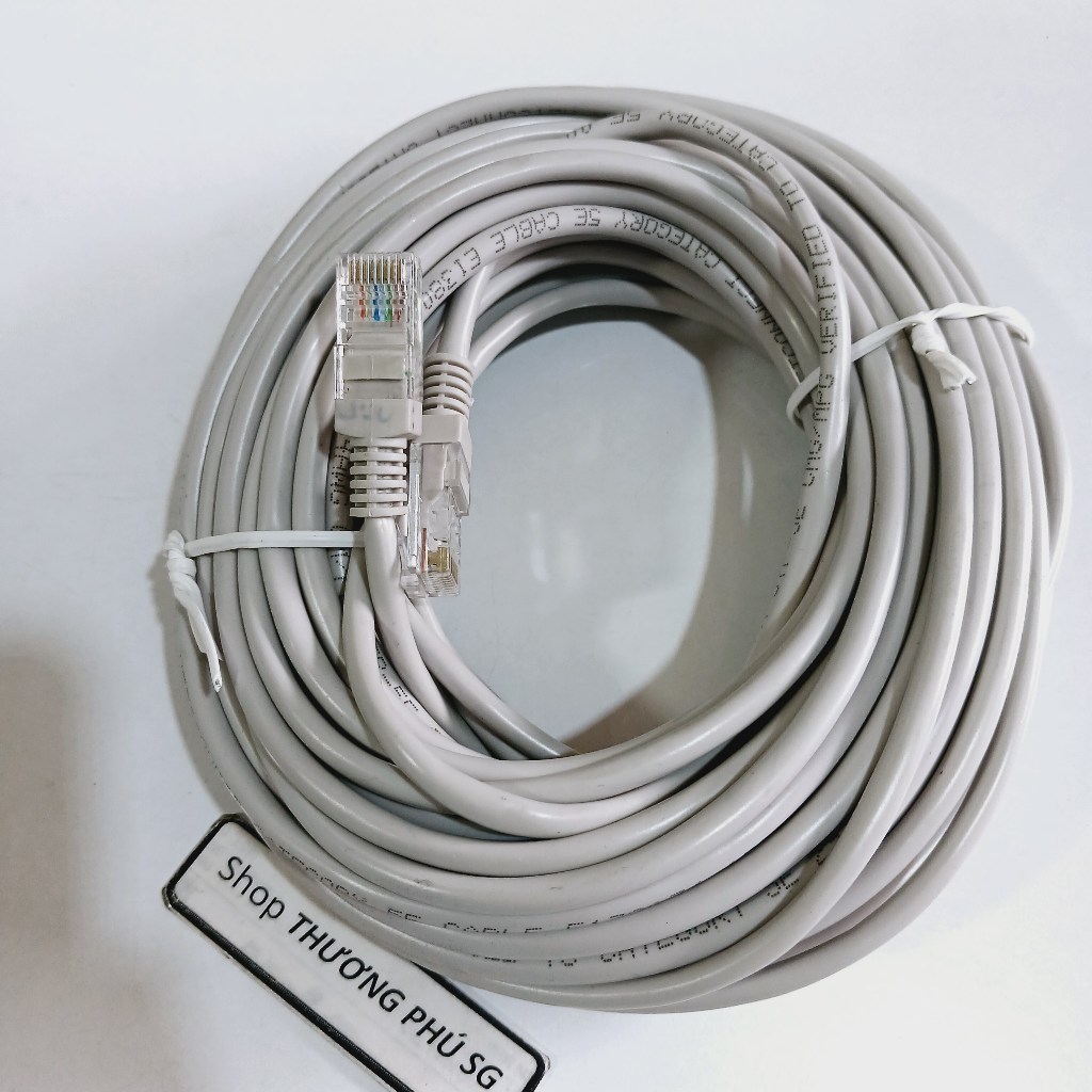 Cáp mạng dài 5m / 10m / 15m / 20m / 25m / 30m (Cable Lan CAT 5E, đầu đúc)