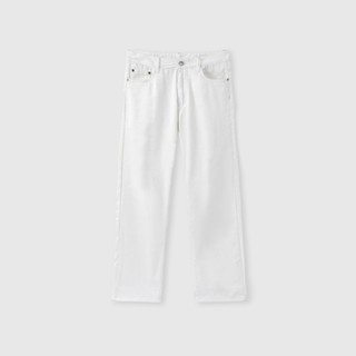 Quần jean nam ROWAY, vải denim cotton, form suông | Jean suông trắng