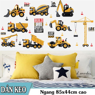 Decal trang trí tường - Xe Giao Thông Vàng Cho Bé-GT6076