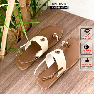 Giày Sandal nữ da kẹp xỏ ngón phối nâu , giày nữ bigsize , sandals nữ đi học - The NySmile - KEBUN 2