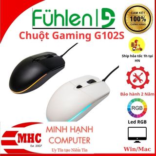 Chuột gaming fuhlen g102s led viền rgb -dpi 3200 -hàng chính hãng ninza -bảo hành 24