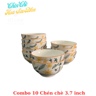 Combo 10 chén chè gốm sứ cao cấp,combo 10 đĩa tương gốm sứ cao cấp