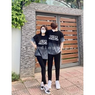 Áo phông nam nữ Gucuuuci Loang Unisex phom rộng dễ phối đồ