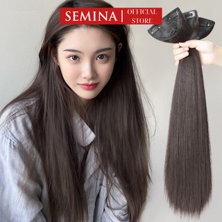 Kẹp Tóc Giả Kẹp thẳng 45-55-60cm SEMINA phong cách Hàn Quốc set 3 dải làm dày tóc, tự nhiên mềm đẹp CM03