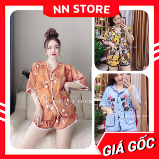 Đồ bộ nữ mặc nhà chất kate mềm mịn mát in hình hoạt hình dễ thương BKT kate đùi tổng hợp