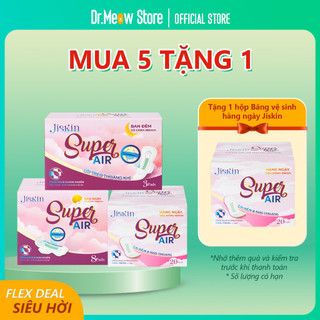  Combo 5 băng vệ sinh Jiskin ban ngày - ban đêm - hàng ngày - siêu mỏng 1mm - bề mặt bông mềm