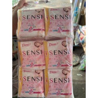 [ Tặng 6 miếng] Combo 6 Băng vệ sinh Diana Sensi siêu mỏng có cánh 8 miếng