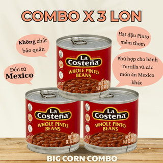 Đậu cúc nguyên hạt la costena whole pinto beans, lon 400g