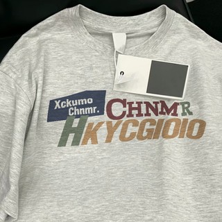 Cổ tròn basic áo phông hình NBOT nữ xám fashion tay ngắn áo thun bigsize nữ unisex 100% cotton-Y0868