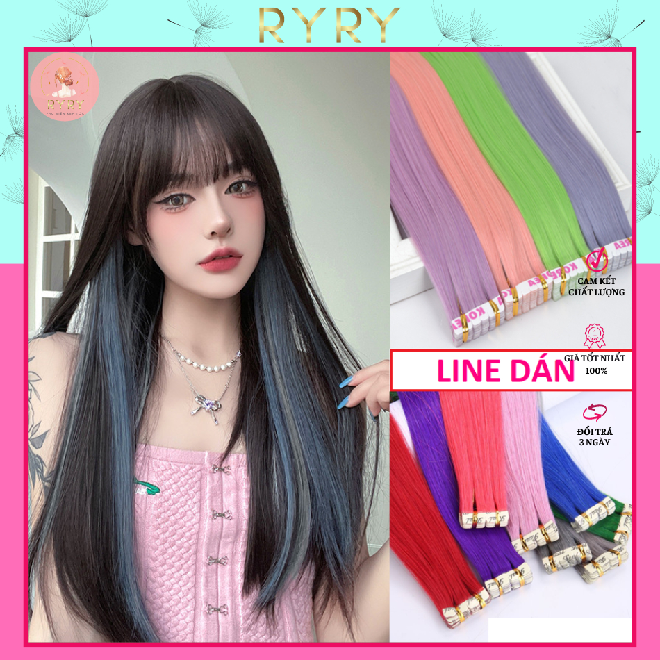 Tóc giả highlight  - Tóc giả line dán làm từ sợi protein nhiều màu cho nữ lựa chọn- Phụ kiện RYRY