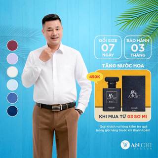 Áo sơ mi trắng dài tay nam trung niên ANCHI công sở vải sợi tre cao cấp - SMD02